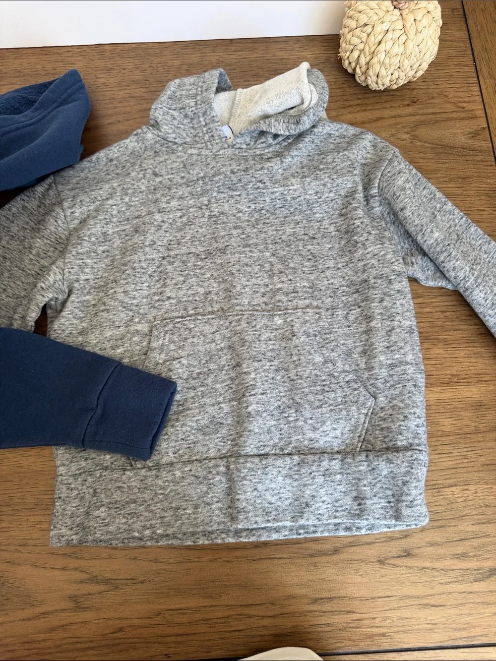 Old Navy Kids Hooded Pullover Sweatshirt - Navy & Heather Gray